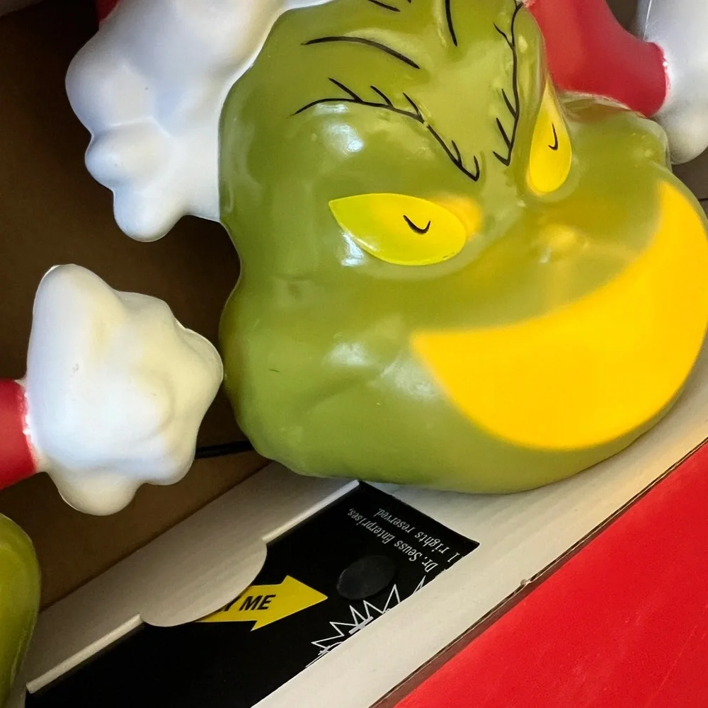 Christmas Green Grinch Battery-Operated Pathway Stakes (4 Count) New in Box
